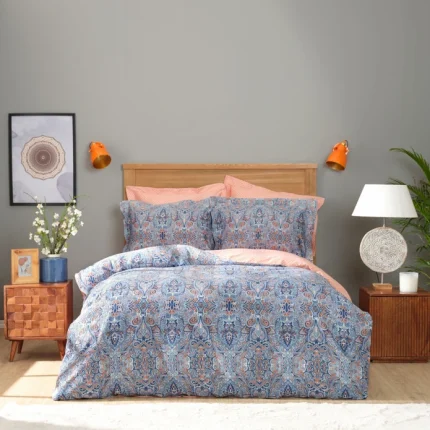 ست روتختي دونفره ساتن نيلي  كاراجا هوم  8240