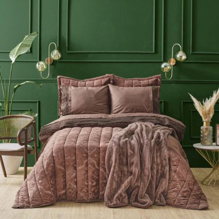 ست جهيزيه 8 پارچه قهوه اي آلبا ايكات كاراجا هوم 5620