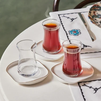 سرويس چاي خوري شيشه اي 6 نفره 12 پارچه Streamline كاراجا 9838