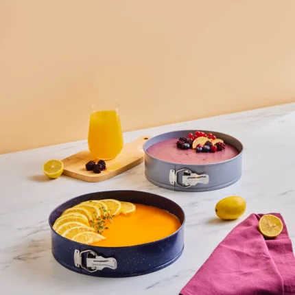 قالب كيك فلزي 2 عددي سرمه اي - خاكستري كاراجا 3545