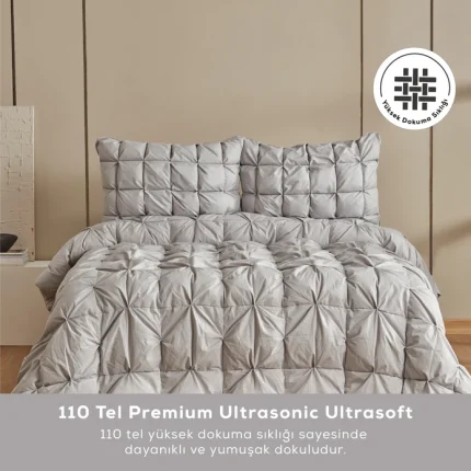 ست خواب راحتي 2 نفره كاميلا خاكستري كاراجا هوم 9947